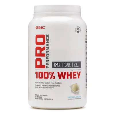 Gnc Pro Performance 100% Whey, protéines de lactosérum, arôme vanille, 850 g