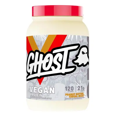 Ghost Vegan Protein, Protéines végétales avec beurre de cacahuètes, arôme lait de céréales, 989 