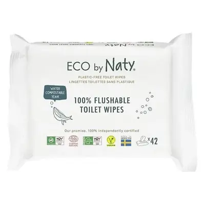 Eco by Naty Lingettes humides avec fonction papier toilette sans parfum 1×42 pcs, lingettes humi