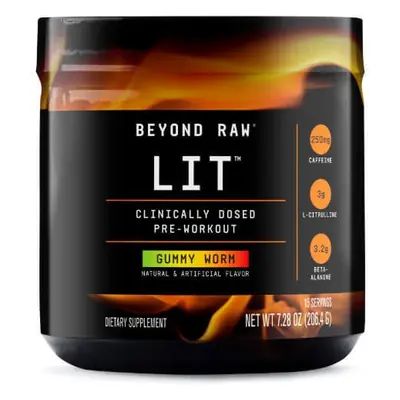 Gnc Beyond Raw Raw Lit Pre Workout With Gummy Worm Flavour, 211 G