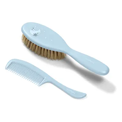 BabyOno, brosse à cheveux avec poils naturels doux et peigne, dès la naissance, 567/04, gris