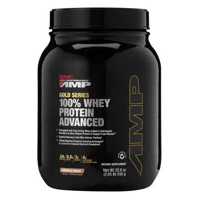 Gnc Amp Gold Series 100% Whey Protein Advanced, protéines de lactosérum, goût biscuit et crème f