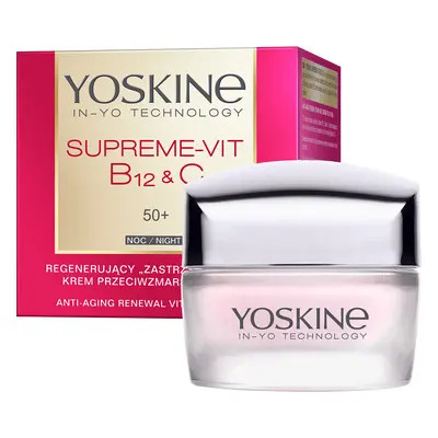 Yoskine Supreme-Vit B12 + C 50+, crème de nuit régénérante anti-rides, 50 ml