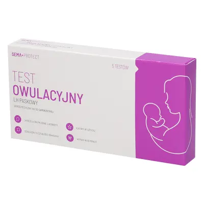 SEMA Protect, test d'ovulation LH en bandelette, sensible 25 mIU/ml, 5 unités