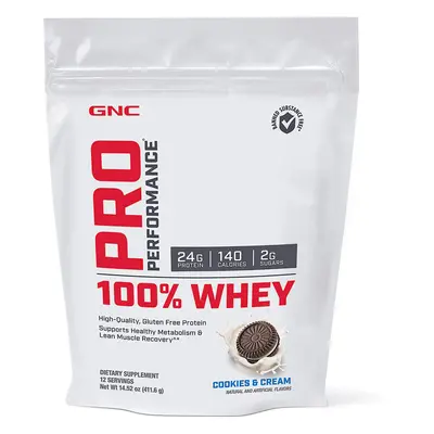 Gnc Pro Performance 100% Whey, protéines de lactosérum, arôme biscuit et crème, 411.6g