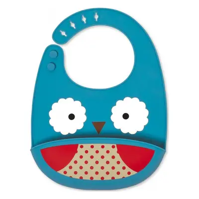 Bavoir en silicone Zoo hibou hibou 1×1 pc, bavoir en silicone