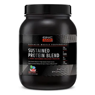 Gnc Amp Sustained Protein Blend Mélange de protéines avec saveur de grains fruités, 910 g