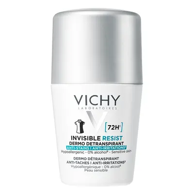 Vichy Invisible Resist, roll-on anti-transpirant, contre les marques sur les vêtements, 50 ml