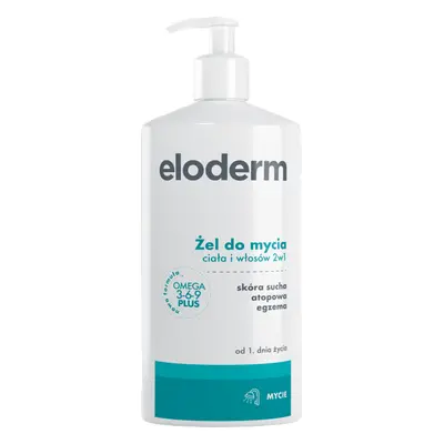 Eloderm Omega 3-6-9 Plus, gel nettoyant 2 en 1 pour le corps et les cheveux, dès le premier jour