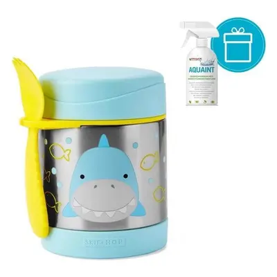 SKIP HOP Thermos alimentaire Zoo avec cuillère et fourchette Shark, 12 m+ 1×325 ml, thermos alim