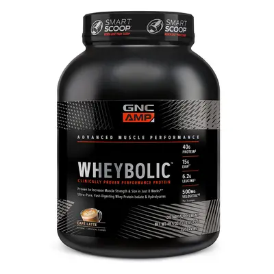 Gnc Amp Wheybolic, protéines de lactosérum, aromatisées au café et au lait, 1375 g