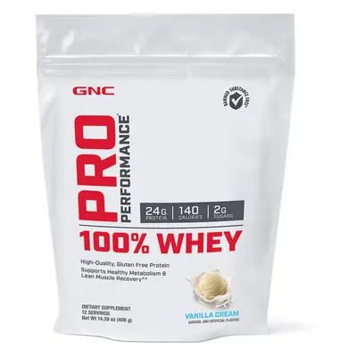 Gnc Pro Performance 100% Whey, protéines de lactosérum, arôme vanille, 408g