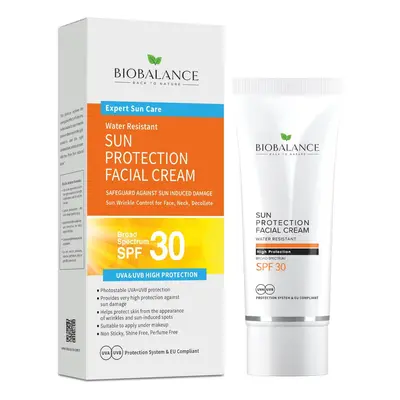 Crème solaire SPF30+ pour le visage, très haute protection UVA & UVB, Bio Balance, 75 ml