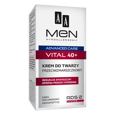 AA Men Advanced Care Vital 40+, crème visage anti-rides, 50 ml