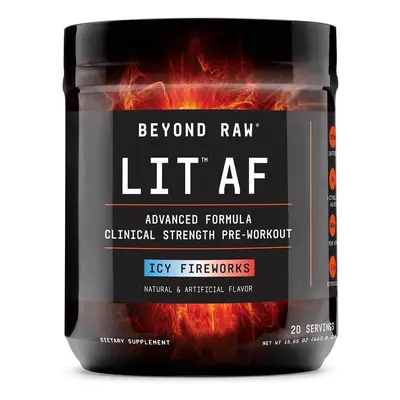 Gnc Beyond Raw Lit Af, Pre-Workout, Icy Fireworks Flavored, 443.6 G