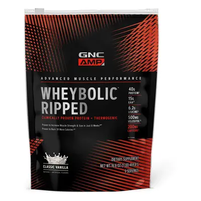 Gnc Amp Wheybolic Ripped, Protéines de lactosérum, Arôme Vanille, 469.8 g