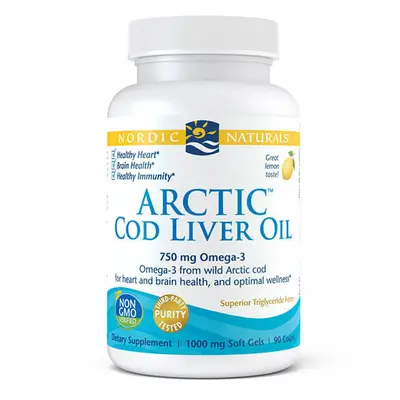 Nordic Naturals Arctic Cod Liver Oil, arôme citron, 90 gélules