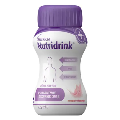 Nutridrink, complément alimentaire, goût fraise, 4 x 125 ml