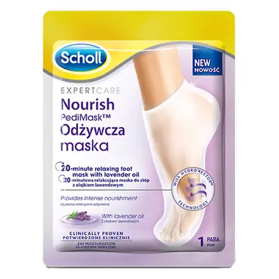 Scholl PediMask, masque nourrissant pour les pieds à l'huile de lavande, 1 paire