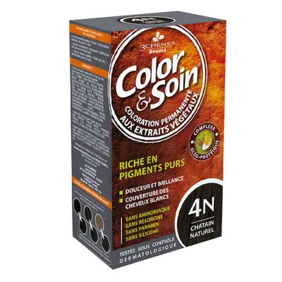 Color&Soin, teinture pour cheveux, 4N, gris naturel, 135 ml