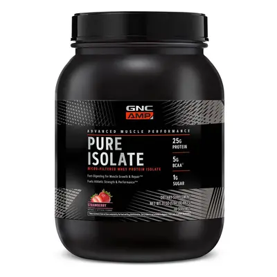 Gnc Amp Pure Isolate, Isolat de protéines de lactosérum, arôme fraise, 882 g