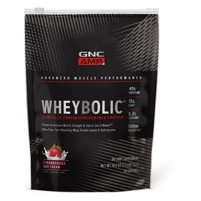 Gnc Amp Wheybolic, Protéines de lactosérum, Arôme fraise, 522 g