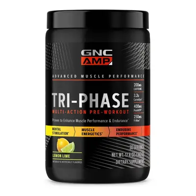 Gnc Amp Tri-phase Multi-action, Pre-workout avec arôme citron et citron vert, 363 g