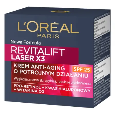 L'Oreal Revitalift Laser X3, Crème de jour anti-âge 40+, SPF 20, 50 ml