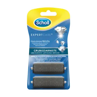 Scholl Expert Care, têtes rotatives interchangeables Wet & Dry à gros grains avec cristaux de di