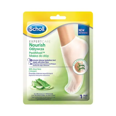 Scholl PediMask, masque nourrissant pour les pieds à l'aloe vera, 1 paire