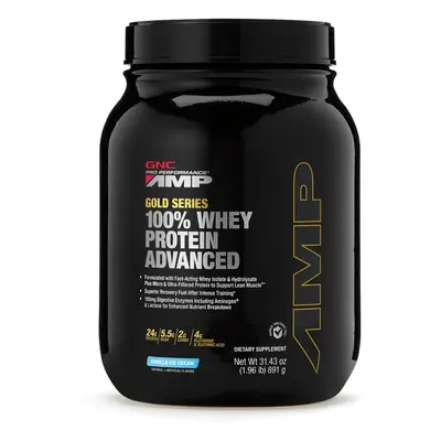 Gnc Amp Gold Series 100% Whey Protein Advanced, protéines de lactosérum, arôme vanille, 891 g