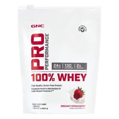 Gnc Pro Performance 100% Whey, Protéine de lactosérum, aromatisée à la fraise, 405.6g