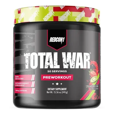 Redcon1 Total-War® Pre-Workout, Pre-Workout Energizer avec saveur de fraise et de kiwi, 441 g, G