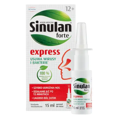 Sinulan Forte Express, spray nasal, 15 ml