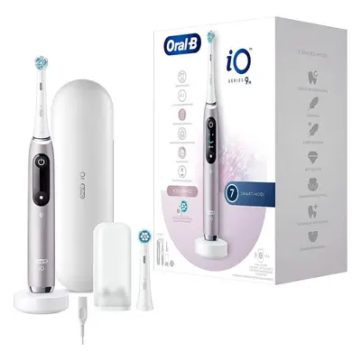 Oral B EK iO Series 9 Rose Quartz + porte-brosse à dents + étui de voyage 1×1 set, brosse à dent