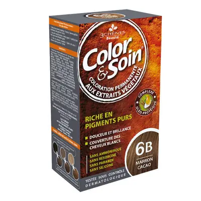 Color&Soin, teinture pour cheveux, 6B, brun cacao, 135 ml