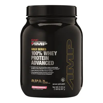 Gnc Amp Gold Series 100% Whey Protein Advanced, Protéine de lactosérum, aromatisée à la fraise, 