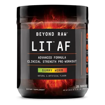 Gnc Beyond Raw Lit Af, Formule Pre-Workout, Aromatisé Jelly Bean, 459.6g