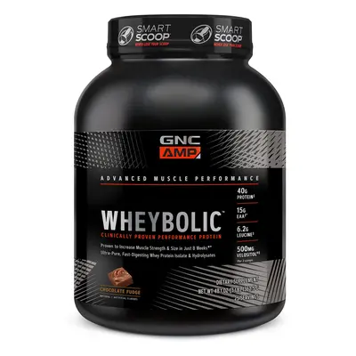 Gnc Amp Wheybolic, protéines de lactosérum, aromatisées au chocolat, 1362.5 g