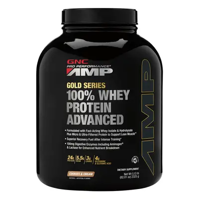 Gnc Amp Gold Series 100% Whey Protein Advanced, protéines de lactosérum, goût biscuit et crème f