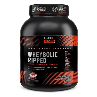 Gnc Amp Wheybolic Ripped, Protéines de lactosérum, Arôme fraise, 1166 g