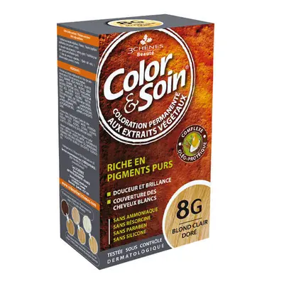 Color&Soin, teinture pour cheveux, 8 g, blond clair doré, 135 ml