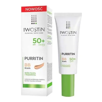 Iwostin Purritin, BB crème, peau grasse et acnéique, SPF 50+, 30 ml