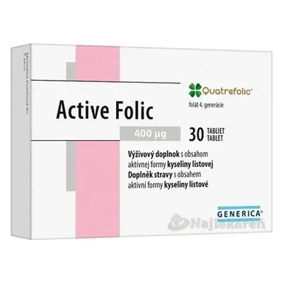 GENERICA Active Folic 1×30 tbl, complément alimentaire