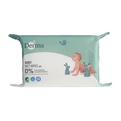 Derma Eco Baby, lingettes humides, 64 pièces