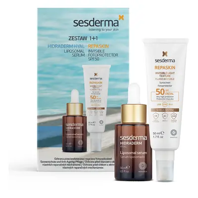 Sesderma Hidraderm Hyal set, sérum à liposomes, 30 ml + Repaskin, crème solaire légère pour le v