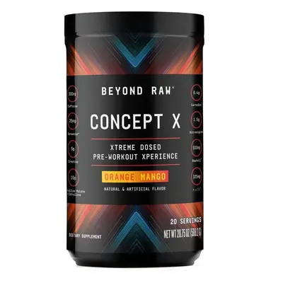 Beyond Raw® Concept X Pre-Workout, Formule Pre-Workout avec arôme d'orange et de mangue, 588.2 g