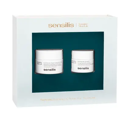 Sensilis Supreme set, crème de jour, SPF15, 50 ml + crème pour les yeux, 25 ml + sac cosmétique 