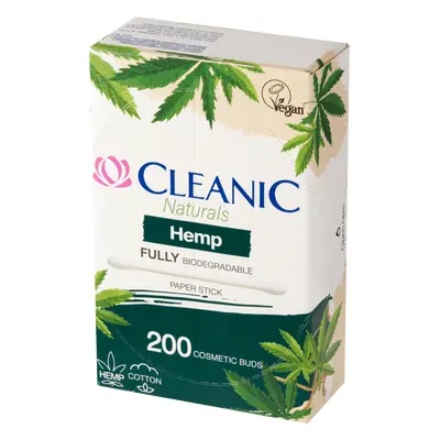 Cleanic Naturals Hemp, coton-tiges avec coton et huile de chanvre, 200 pièces