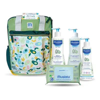 Sac à dos Mustela Layout, gel lavant, 500 ml + eau nettoyante, 500 ml + lait corporel, 300 ml + 